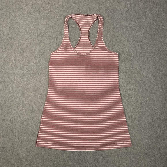 lululemon athletica Tops - Lululemon Tank Top Womens 6 Red Striped Racerback Yoga Athletic Gym Hip Length